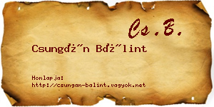 Csungán Bálint névjegykártya