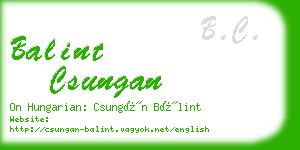 balint csungan business card